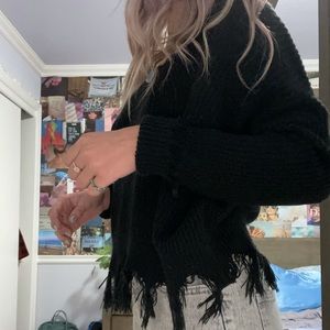 Tillys Sweater, Black and Frayed